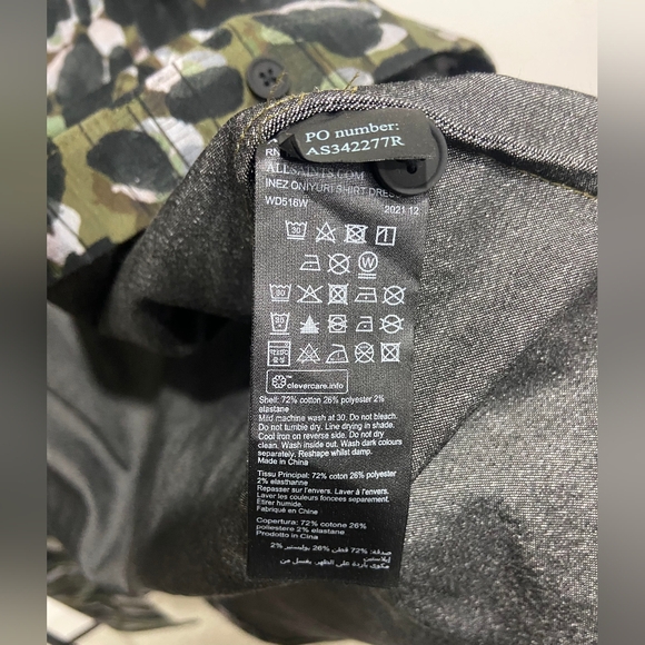 NWOT All Saints Inez Oniyuri Shirt Dress Khaki Green Size 8 - Picture 13 of 13
